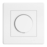 Immagine del prodotto di un dimmer universale rotativo a LED di colore bianco. Design: EDIZIOdue